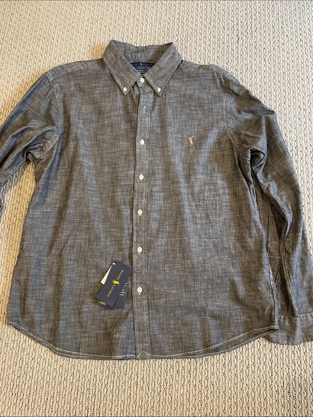Polo by Ralph Lauren Men's Charcoal Button-Down Shirt